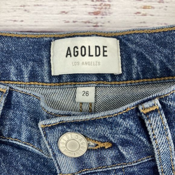 Agolde Riley High Rise Straight Silence Blue Jeans, Women’s Size 26 - Picture 4 of 8